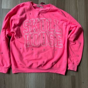 Skull house pink sweatshirt